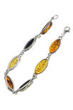 Silver bracelet with amber “Sansa”