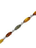 Silver bracelet with amber “Sansa”