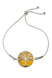 Срібний браслет з бурштином «Древо життя»