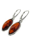 Earrings with amber and silver “Sansa”