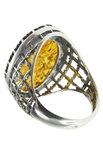 Серебряное кольцо с янтарем «Династия»