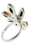 Перстень зі срібла з бурштином «Вікторія»