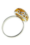 Срібний перстень з бурштином «Менді»