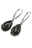 Silver earrings with amber “Calli”