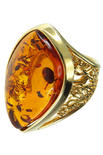 Серебряное кольцо с янтарем «Тара»