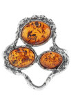 Кольцо с кабошонами из янтаря «Мозаика»