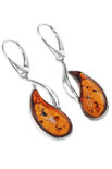 Silver earrings with figured amber stones “Talisa”