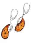 Silver earrings with figured amber stones “Talisa”