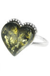 Серебряное кольцо с янтарем «Любовь это...»