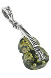 Серебряный кулон с янтарем «Скрипка»