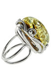 Серебряное кольцо с янтарем «Аннели»