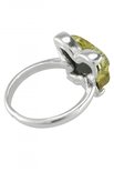 Срібний перстень з фігурним каменем бурштину «Метелик»