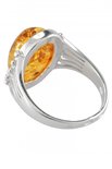 Срібний перстень з бурштином «Софі»