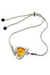 Silver bracelet with amber “Heart”