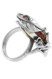 Перстень зі срібла і бурштину «Патрісія»