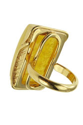 Серебряное кольцо с янтарем с позолотой «Сильвано»