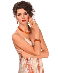 Сережки бурштинові в фігурному кріпленні