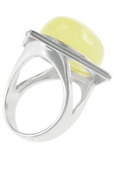 Silver ring with light amber “Dinara”