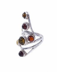 Каблучка з вставками бурштину