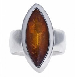 Каблучка-перстень з каменем бурштину