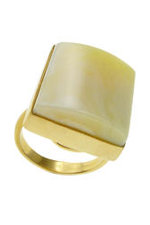 Серебряное кольцо с янтарем в позолоте «Тамаш»