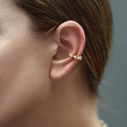 Gold plated silver Ear Cuff zircon Stars