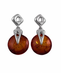 Сережки бурштинові в фігурному кріпленні