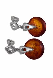 Сережки бурштинові в фігурному кріпленні