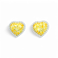 Heart-Shaped Yellow Earrings