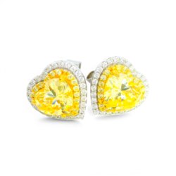 Heart-Shaped Yellow Earrings