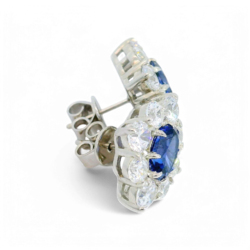 Artificial Sapphire and Diamond Earrings