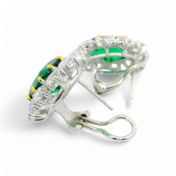 Artificial Emerald and Diamond Earrings