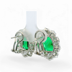 Artificial Emerald and Diamond Earrings