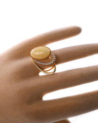 Серебряное кольцо с бриллиантами и фианитами.