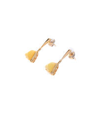 Silver earrings with amber and gilding "Fulvia"