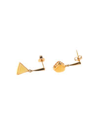 Silver earrings with amber and gilding "Fulvia"