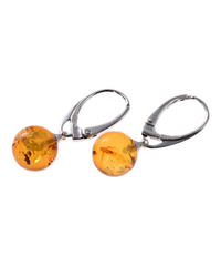 Silver earrings with amber "Wendy"