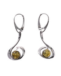 Silver earrings with amber "Yvet"