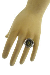 Срібний перстень з бурштиновим кабошоном «Саманта»