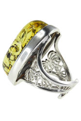 Перстень зі срібла і бурштину «Белінда»