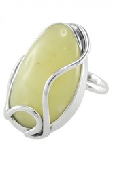 Срібний перстень з бурштином «Джейн»
