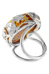 Перстень зі срібла і бурштину «Еміра»