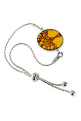 Silver bracelet with amber “Tree of Life”