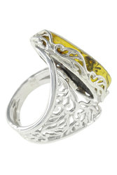 Срібний перстень з бурштином«Юнона»