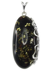 Серебряный кулон с камнем янтаря «Линси»
