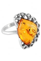 Серебряное кольцо с камнем янтаря «Соната»