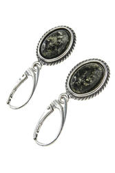 Серебряные серьги с янтарем «Ордос»