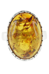 Серебряное кольцо с янтарем «Кэрол»