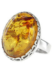 Серебряное кольцо с янтарем «Кэрол»