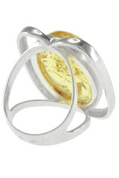Ring with translucent amber stone “Lyubava”